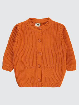Civil Baby Basic Fitilli 6-18 Ay Hırka - Turuncu