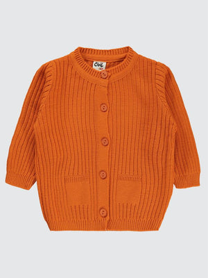 Civil Baby Basic Fitilli 6-18 Ay Hırka - Turuncu