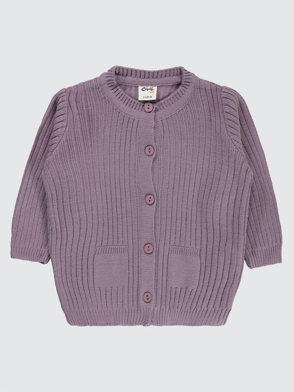 Civil Baby Basic Fitilli 6-18 Ay Hırka - Lila