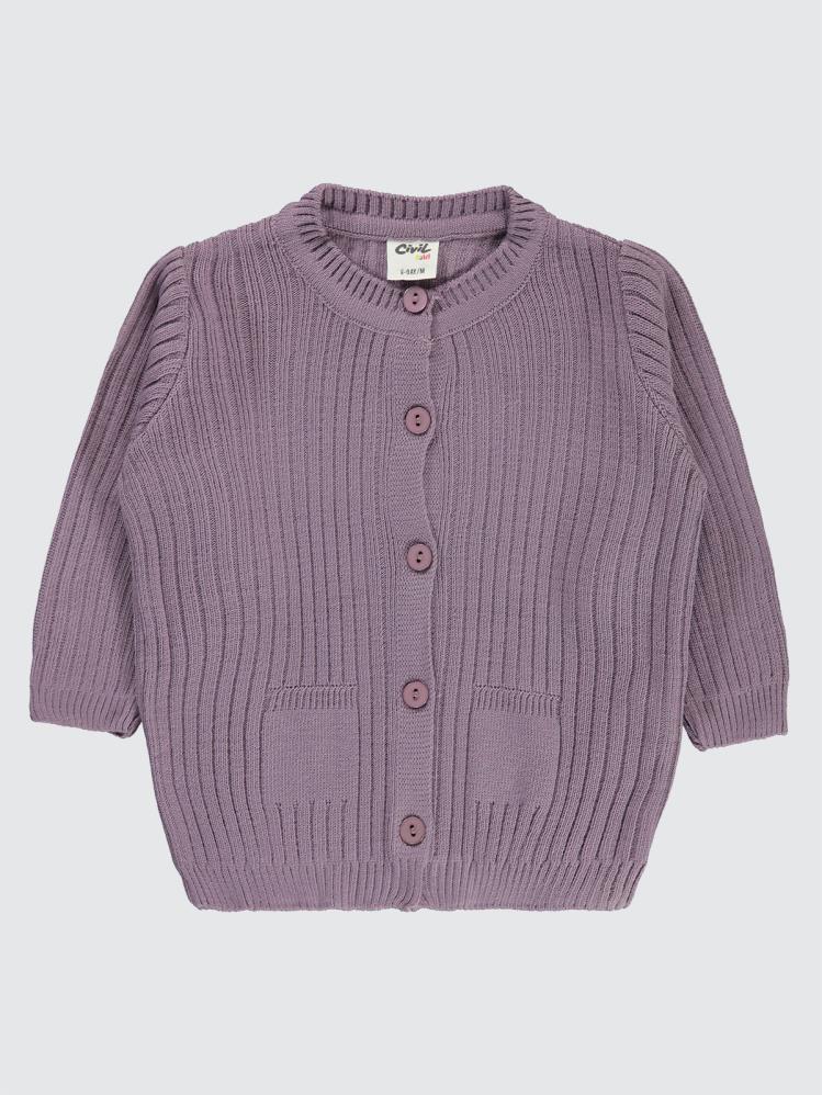 Civil Baby Basic Fitilli 6-18 Ay Hırka - Lila
