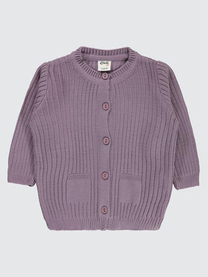 Civil Baby Basic Fitilli 6-18 Ay Hırka - Lila
