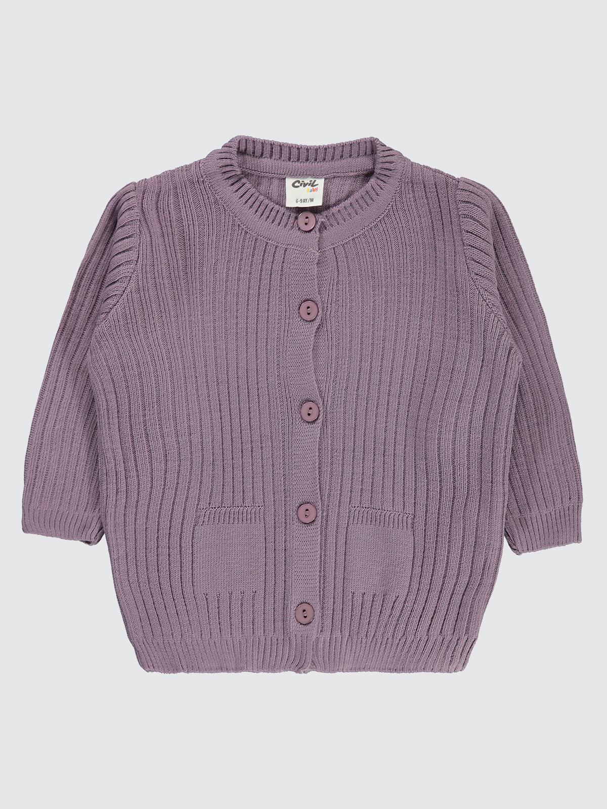 Civil Baby Basic Fitilli 6-18 Ay Hırka - Lila