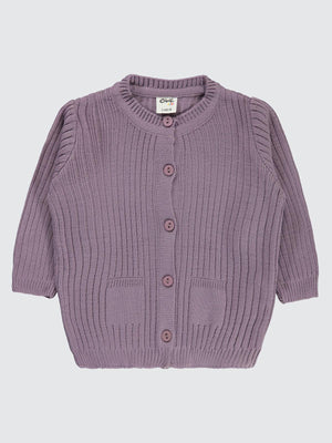 Civil Baby Basic Fitilli 6-18 Ay Hırka - Lila