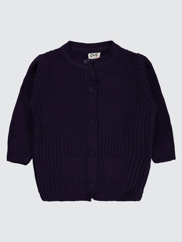 Civil Baby Basic Fitilli 6-18 Ay Hırka - Lila