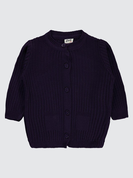 Civil Baby Basic Fitilli 6-18 Ay Hırka - Lila