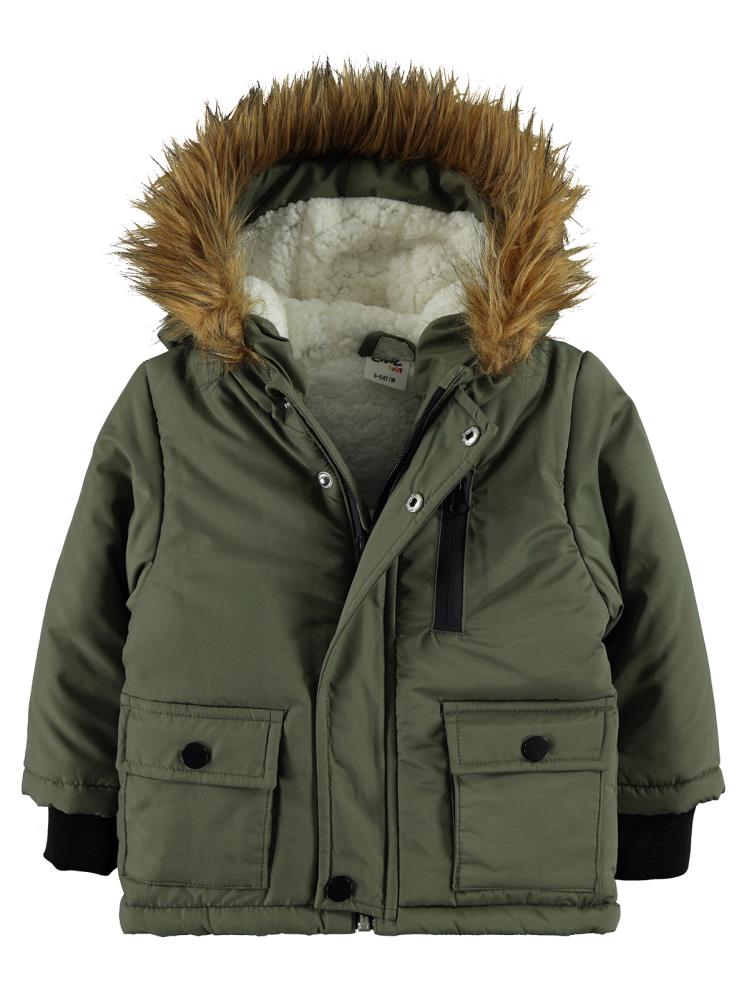 Civil Baby Kürklü 6-18 Ay Mont - Haki