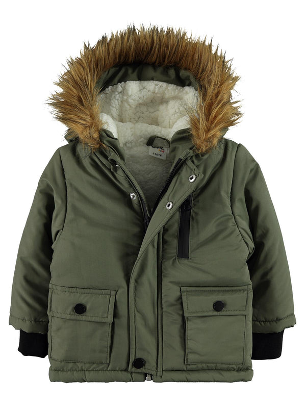 Civil Baby Kürklü 6-18 Ay Mont - Haki