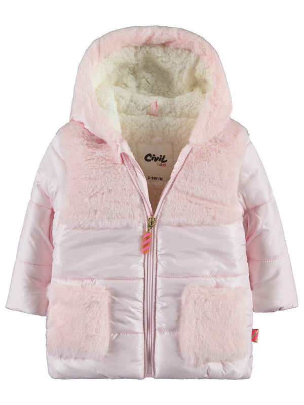 Civil Baby Roba Ve Cepleri Kürklü 6-18 Ay Mont - Pudra