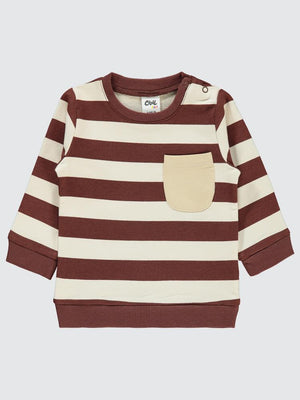 Civil Baby Çizgi 6-18 Ay Sweatshirt - Kahverengi