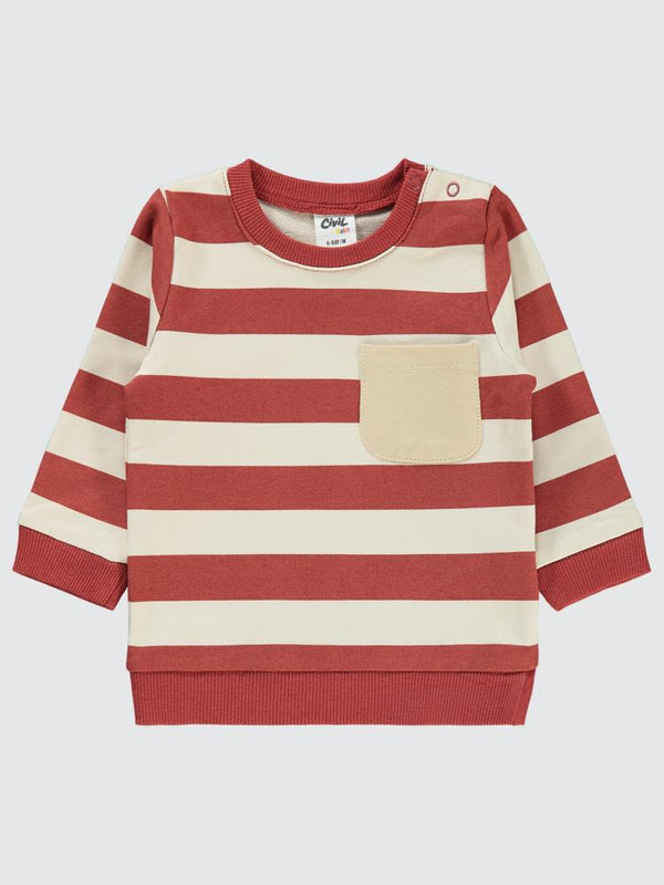 Civil Baby Çizgi 6-18 Ay Sweatshirt - Turuncu