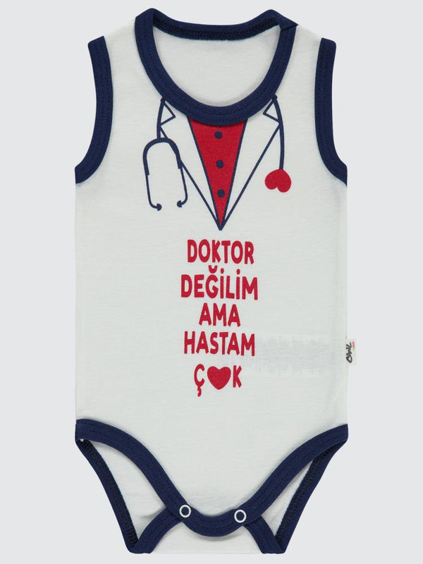 Civil Baby Doktor Baskılı Sfr.Kol1-36 Ay Çıtçıtlı Badi - Lacivert