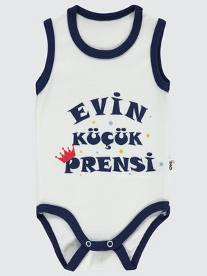 Civil Baby Evin Küçük Prensi Baskılı Sfr.Kol1-36 Ay Çıtçıtlı Badi - Lacivert