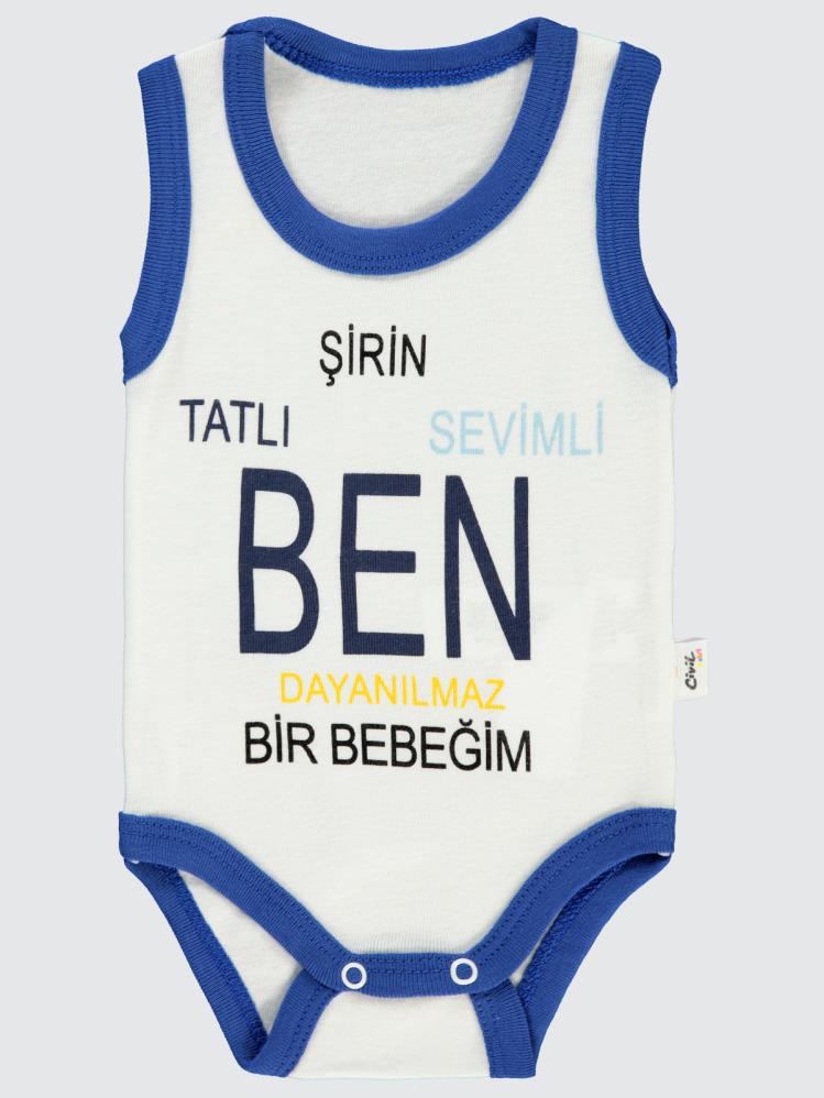 Civil Baby BEN Baskılı Sfr.Kol1-36 Ay Çıtçıtlı Badi - Lacivert