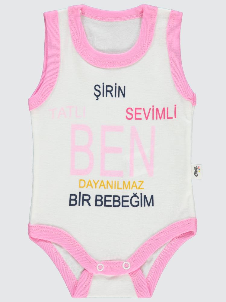 Civil Baby BEN Baskılı Sfr.Kol1-36 Ay Çıtçıtlı Badi - Pembe