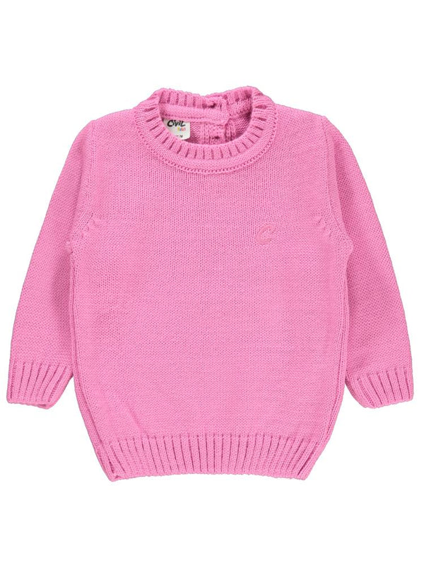 Civil Baby C Nakışlı Düz 6-18 Ay Kazak - Pembe