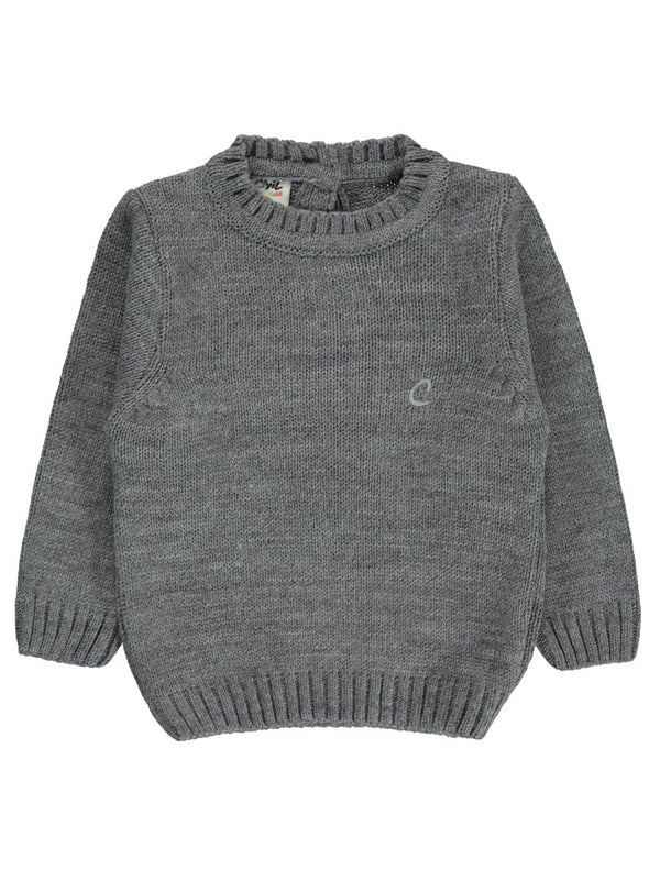 Civil Baby C Nakışlı Düz 6-18 Ay Kazak - Gri
