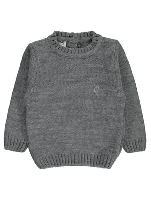 Civil Baby C Nakışlı Düz 6-18 Ay Kazak - Gri