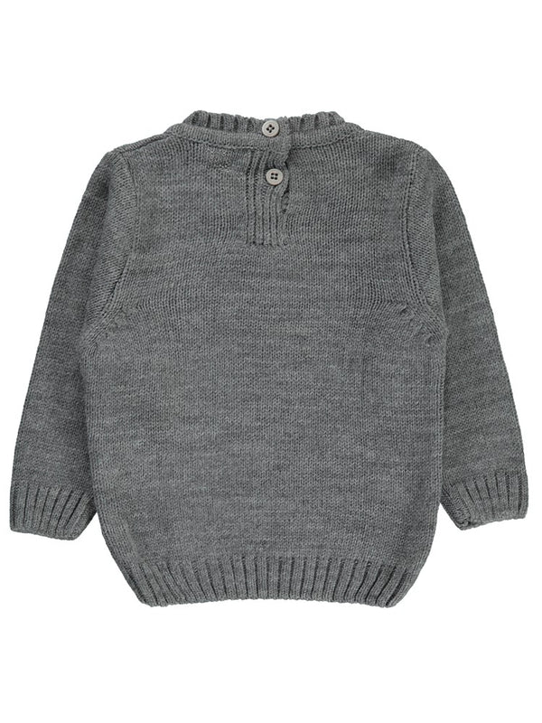 Civil Baby C Nakışlı Düz 6-18 Ay Kazak - Gri