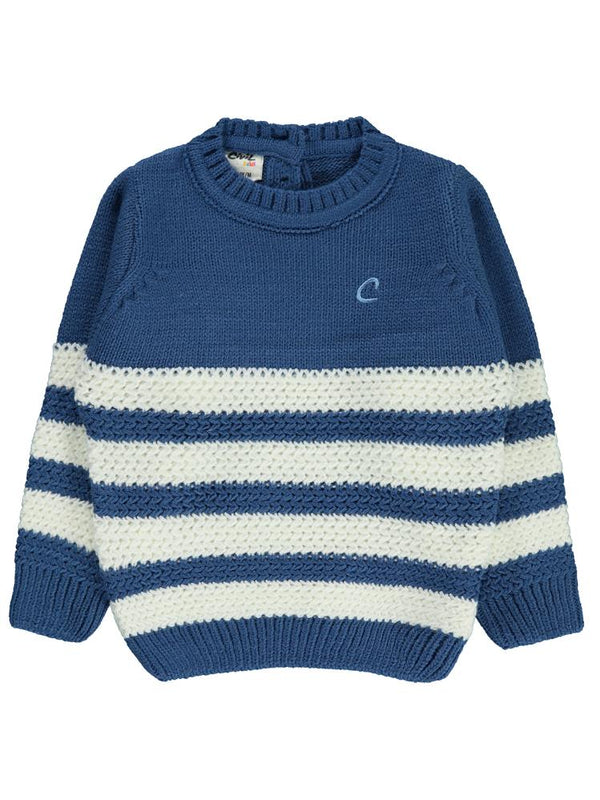 Civil Baby Erkek Bebek Triko Kazak 6-18 Ay - Mavi