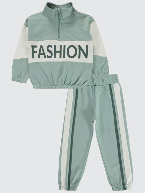 Civil Girls Fashion Baskılı 2-5 Yaş Eşofman Takımı - Yeşil