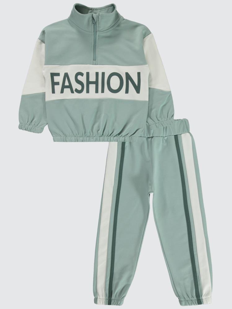 Civil Girls Fashion Baskılı 2-5 Yaş Eşofman Takımı - Yeşil
