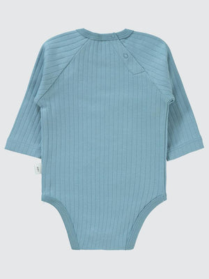 Civil Baby Hello Ayıcık Nakışlı 3-18 Ay Çıtçıtlı Badi - Mavi