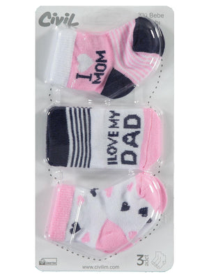 Civil Baby I Dad Desen Asetat 0-24 Ay Çorap Setleri
