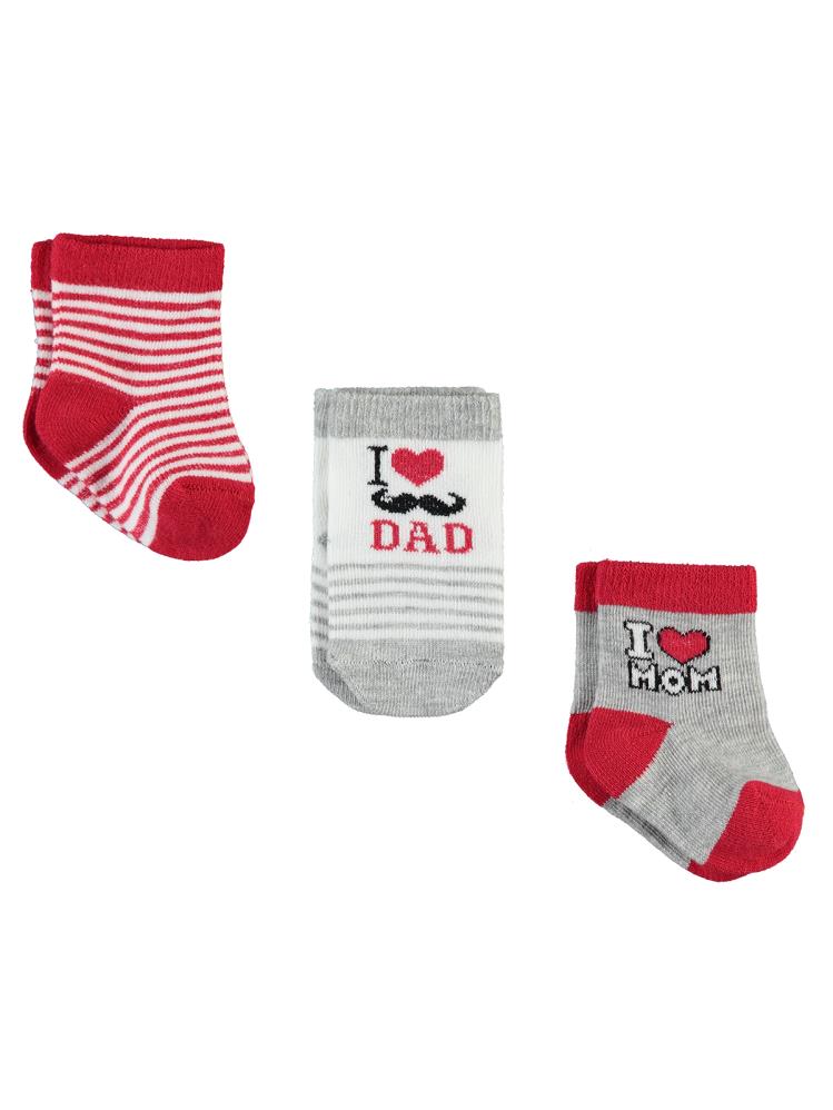 Civil Baby I Dad Desen Asetat 0-24 Ay Çorap Setleri
