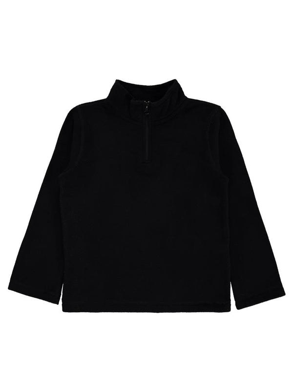 Civil Boys Basic Fermuarlı 6-9 Yaş Sweatshirt - Siyah