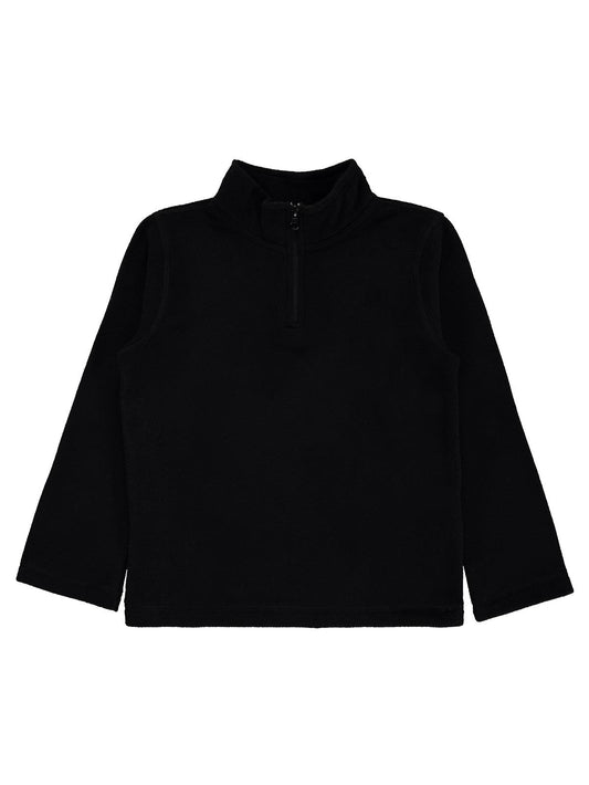 Civil Boys Basic Fermuarlı 6-9 Yaş Sweatshirt - Siyah