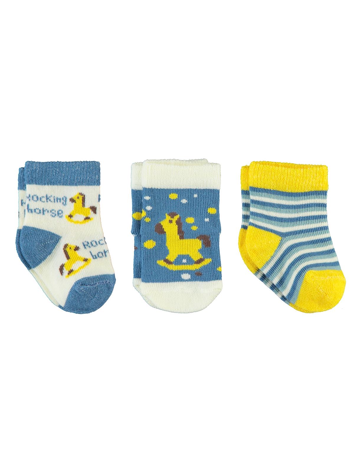 Civil Baby Horse Desen Asetat 0-24 Ay Çorap Setleri