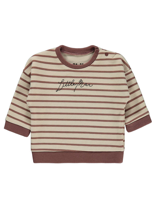 Civil Baby Little Man Çizigili 6-18 Ay Sweatshirt - Kahverengi