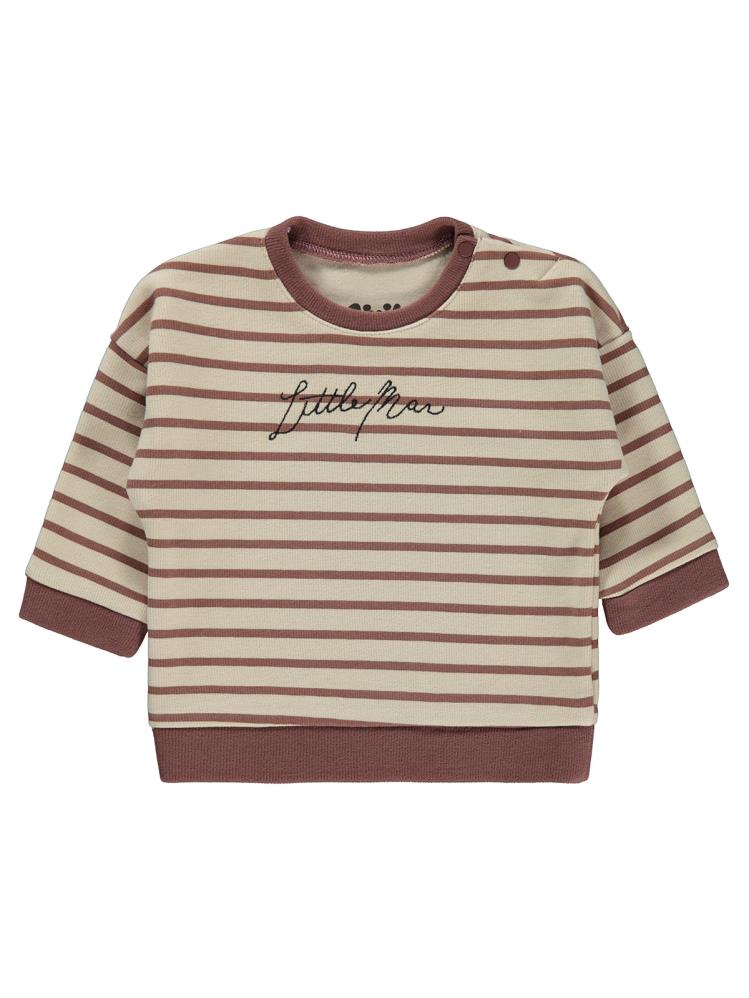 Civil Baby Little Man Çizigili 6-18 Ay Sweatshirt - Kahverengi