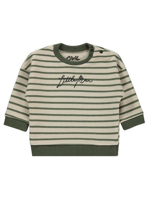 Civil Baby Little Man Çizigili 6-18 Ay Sweatshirt - Haki