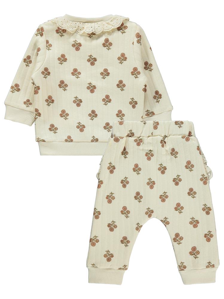 Civil Baby Romantik Çiçek 3-18 Ay Takım - Bej