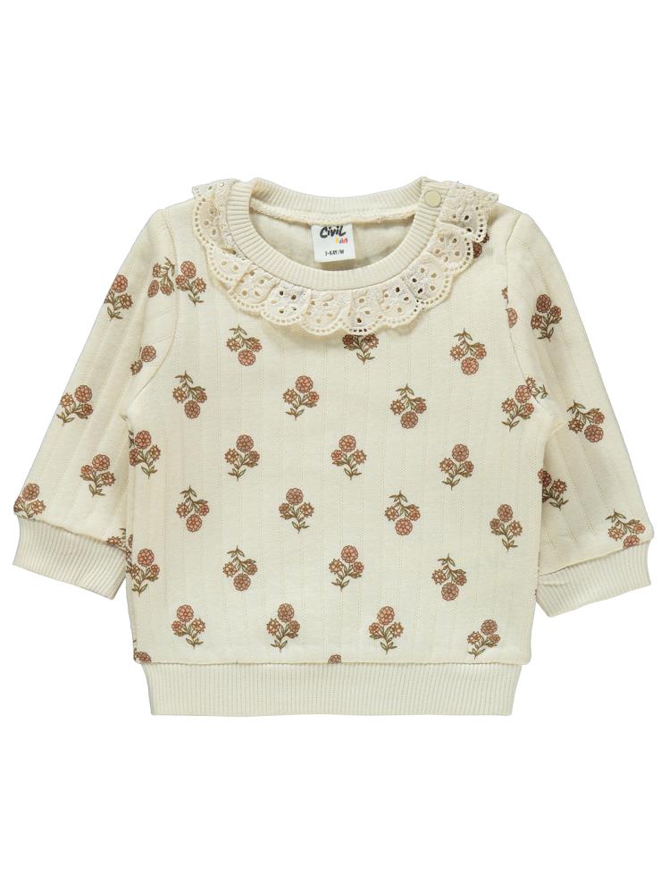 Civil Baby Romantik Çiçek 3-18 Ay Takım - Bej