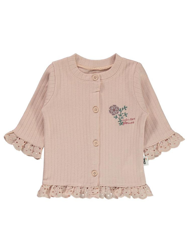 Civil Baby Patikli Winter Flower Baskılı 1-9 Ay Pijama Takımı - Pudra