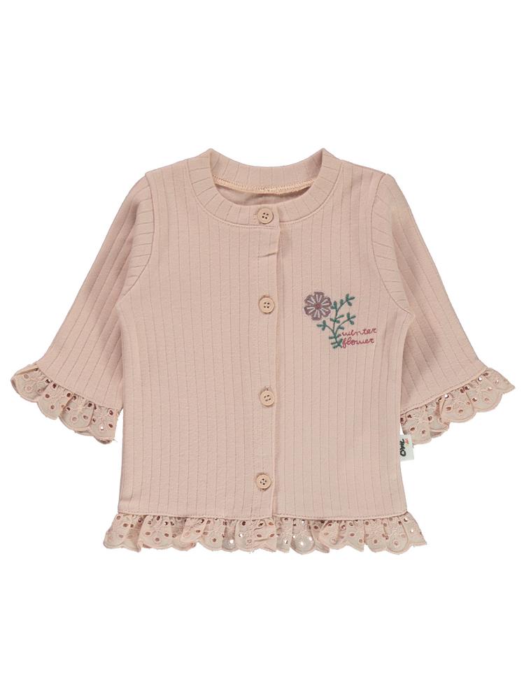 Civil Baby Patikli Winter Flower Baskılı 1-9 Ay Pijama Takımı - Pudra