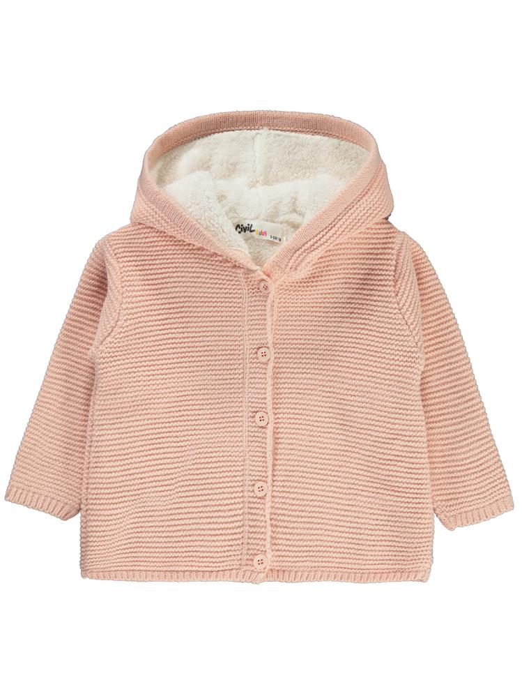 Civil Baby Örgülü Welsoftlu 6-18 Ay Hırka - Pudra