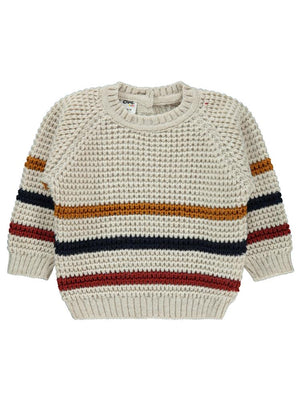 Civil Baby Çizgili 6-18 Ay Kazak - Bej