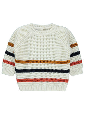 Civil Baby Çizgili 6-18 Ay Kazak - Ekru