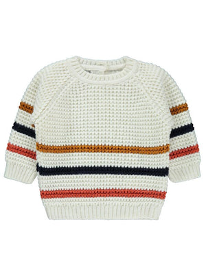 Civil Baby Çizgili 6-18 Ay Kazak - Ekru