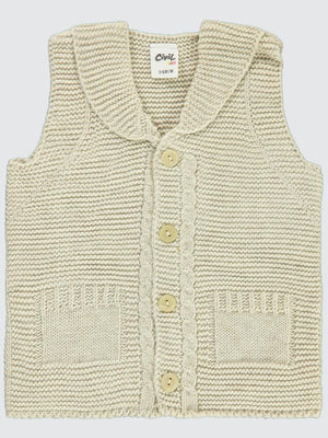 Civil Baby Yakalı Cepli 3-18 Ay Yelek - Bej