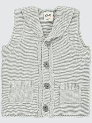 Civil Baby Yakalı Cepli 3-18 Ay Yelek - Gri