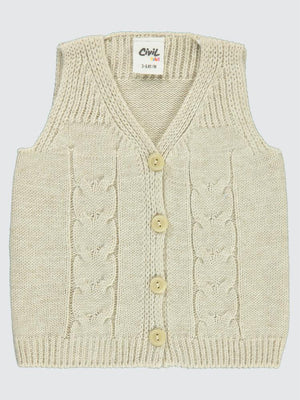 Civil Baby Saç Örgülü 3-18 Ay Yelek - Bej