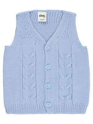 Civil Baby Saç Örgülü 3-18 Ay Yelek - Mavi