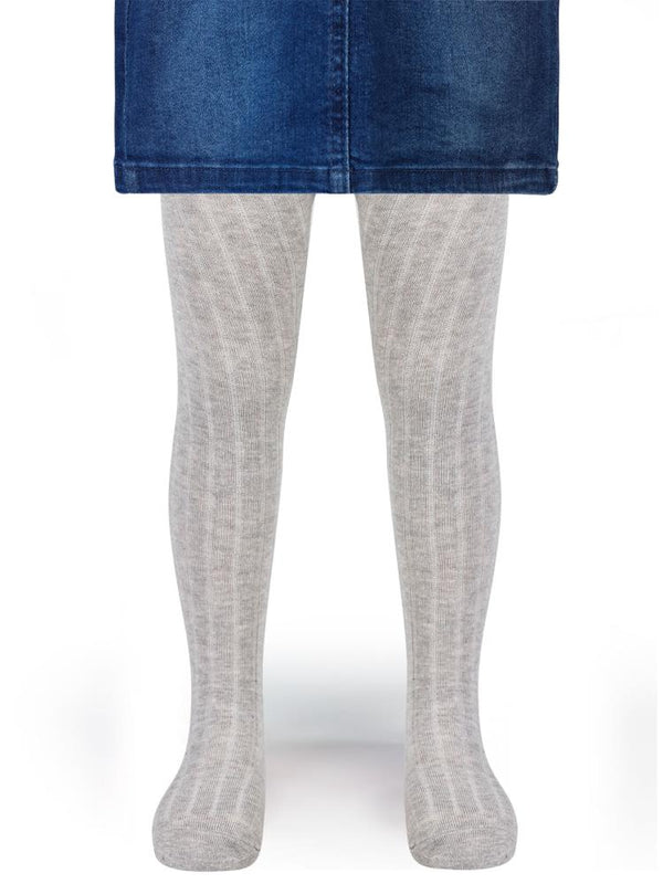 Civil Girls Derbili Düz 3-11 Yaş Külotlu Çorap - Gri