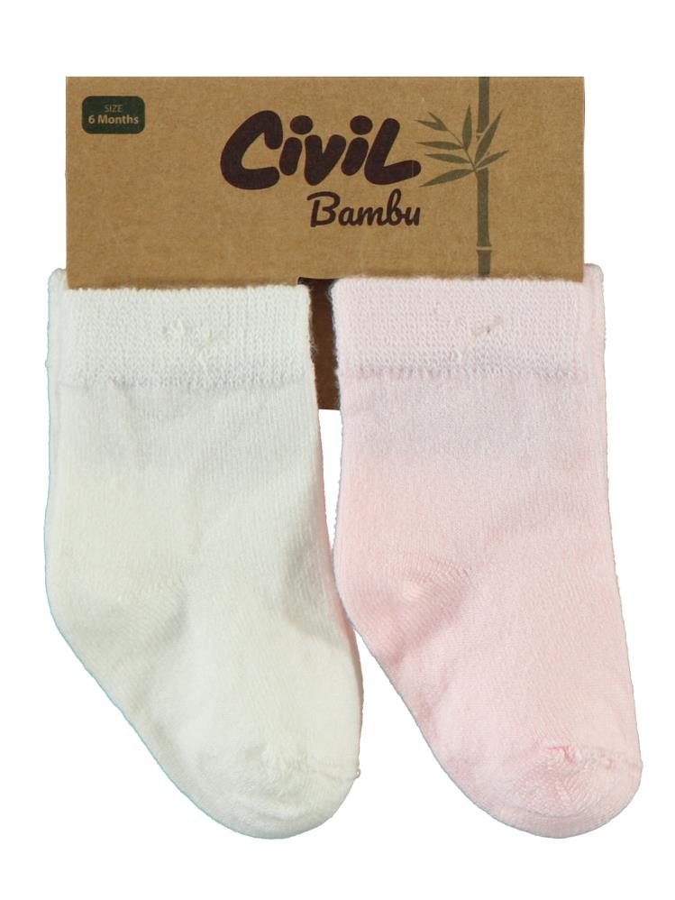 Civil Baby Bambu Organik Bebek Çorap Set - Ekru