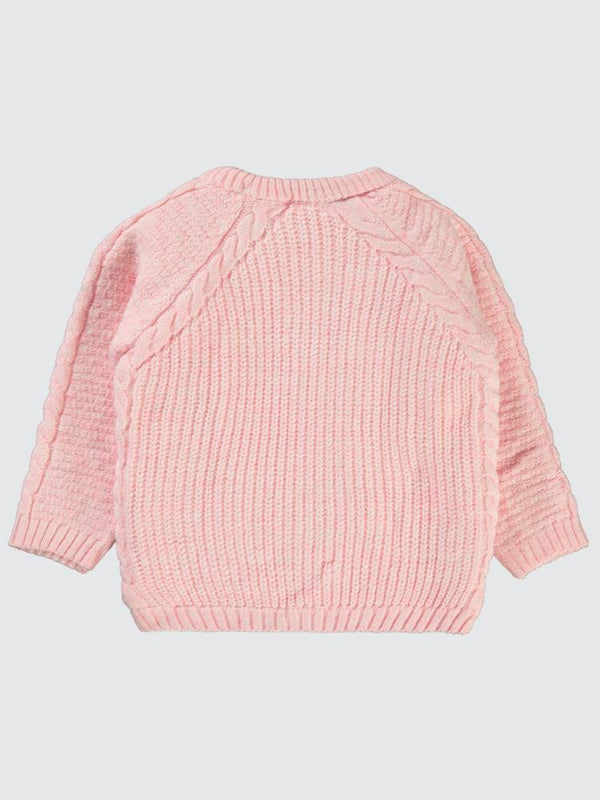 Civil Girls Saç Örgülü Velsoftlu 2-5 Yaş Hırka - Pembe