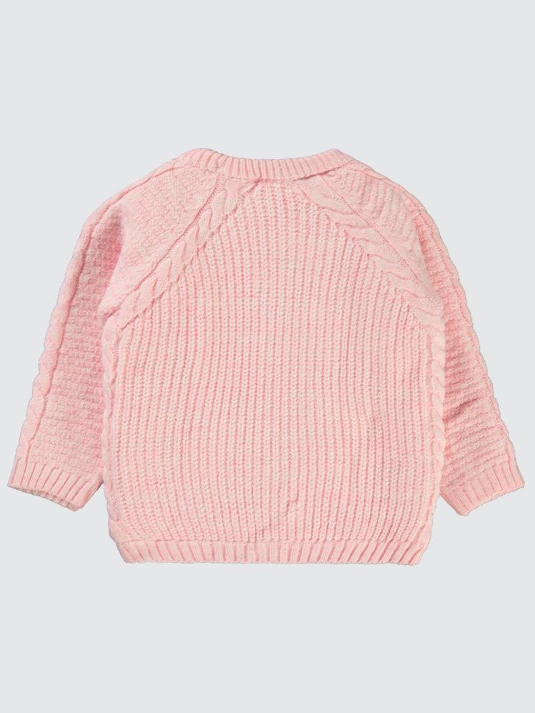 Civil Girls Saç Örgülü Velsoftlu 2-5 Yaş Hırka - Pembe